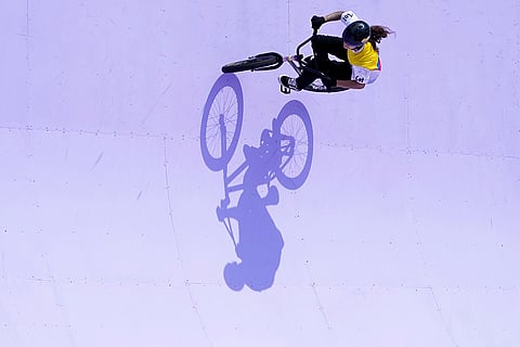 Queen Saray Villegas Serna competes in BMX freestyle women's park final